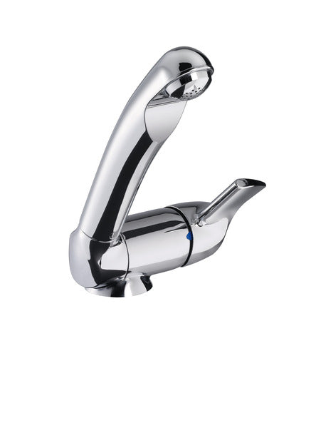 Miscelatore monocomando in ceramica cromata, con interruttore