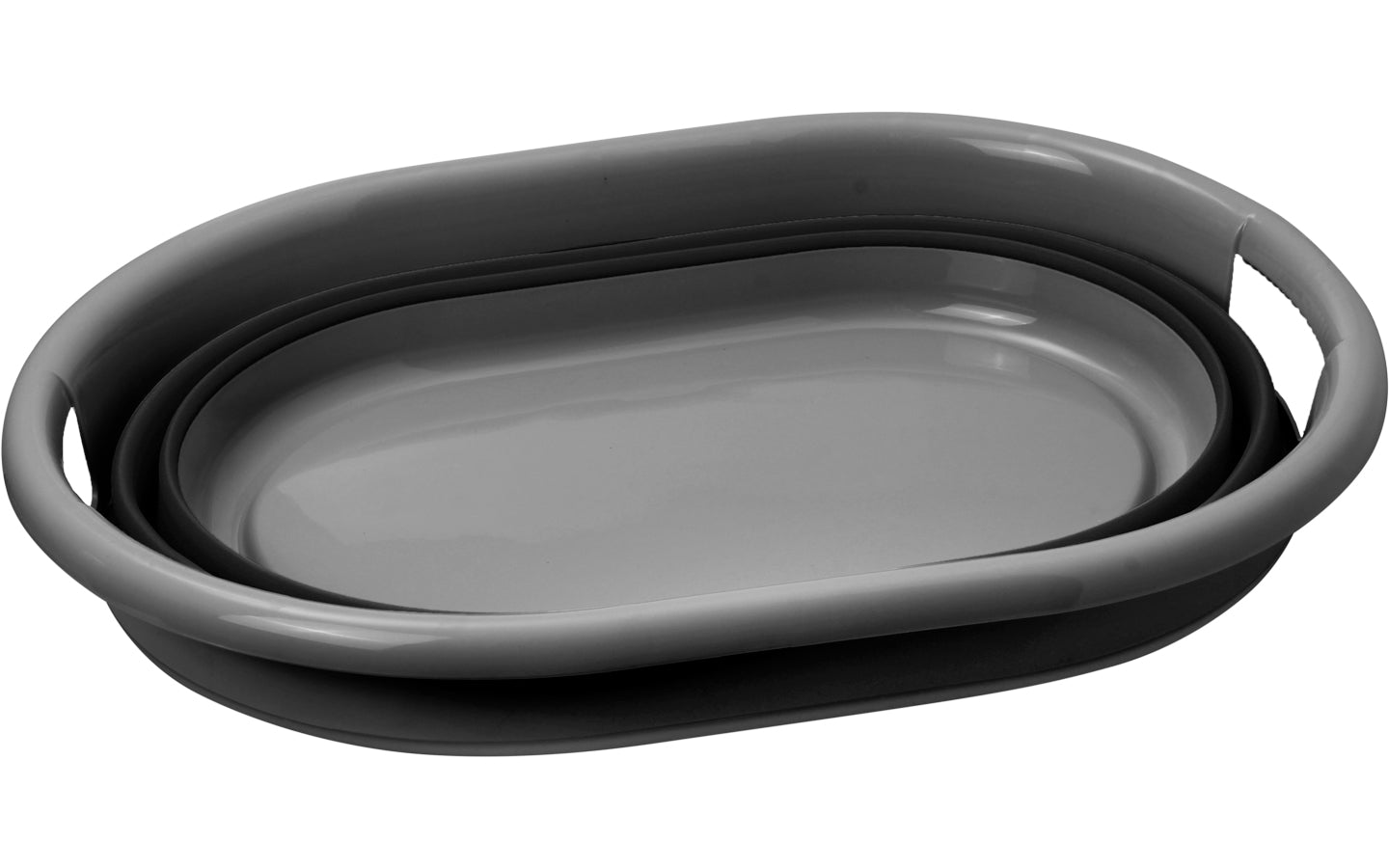 bacinella piegata in silicone nero grigio sfondo bianco