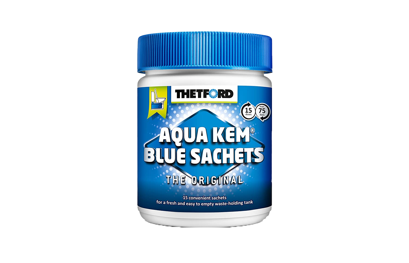 NR 2 BARATTOLI AQUA KEM BLUE SACCHETTI CONFEZIONE PROMO 15+3 BUSTINE  TOILETTE CASSETTA WC